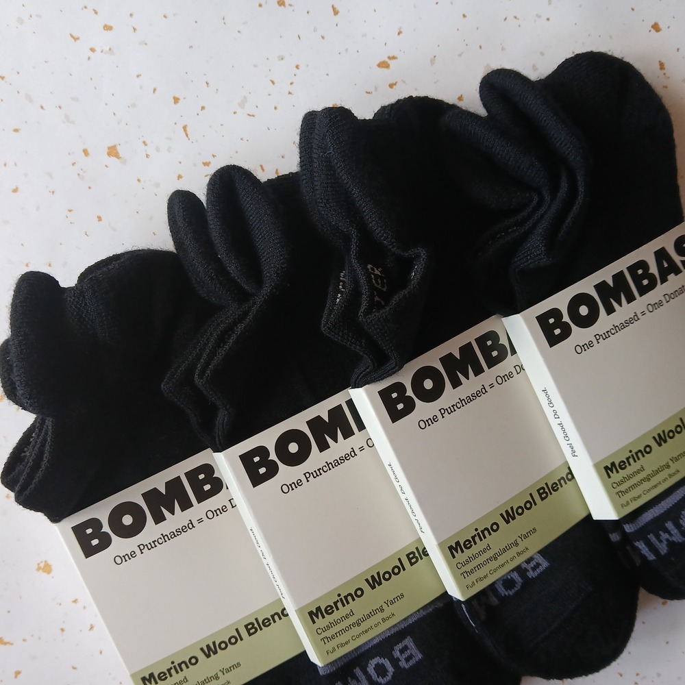 NWT Bombas Merino Wool Blend Ankle Socks 4-Pack Medium